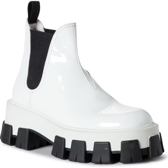 prada white monolith patent boots - Picture 1 of 5